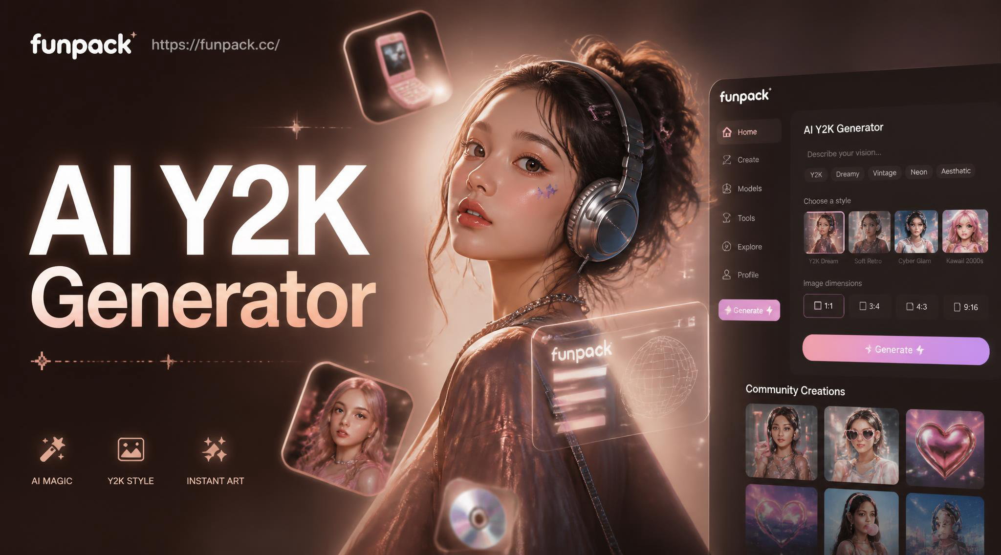 AIジェネレーターでY2Kスタイルのロゴとグラフィックを入手