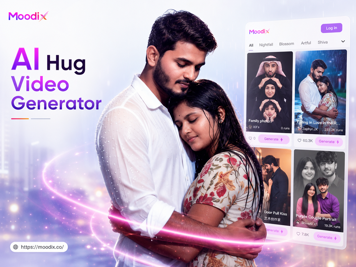 AI Hug Video result showing a couple embracing