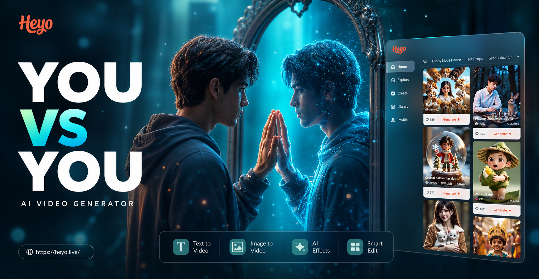 Create Your Ultimate Rival with You vs You AI Video Generator