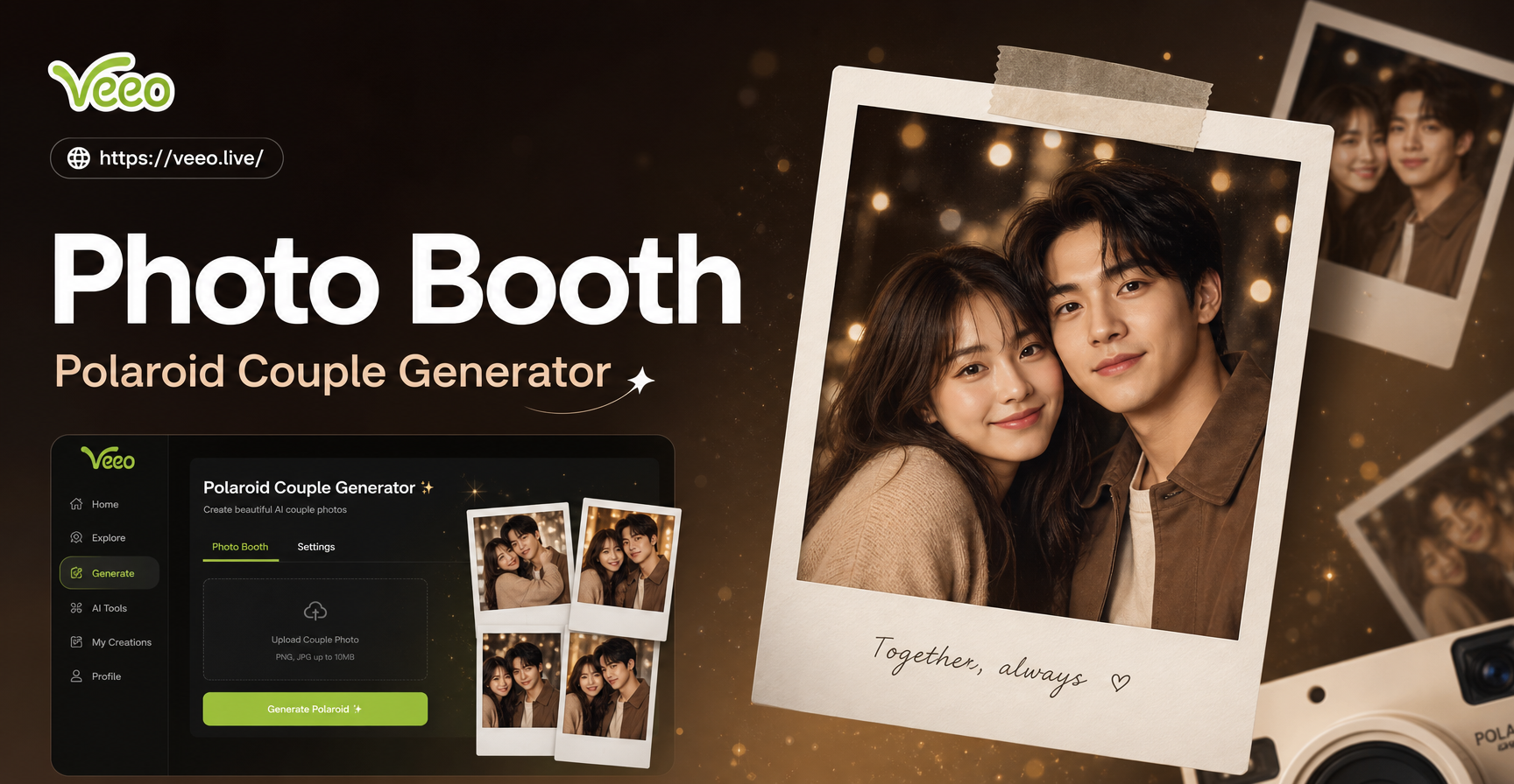 AI generated Polaroid style couple photo