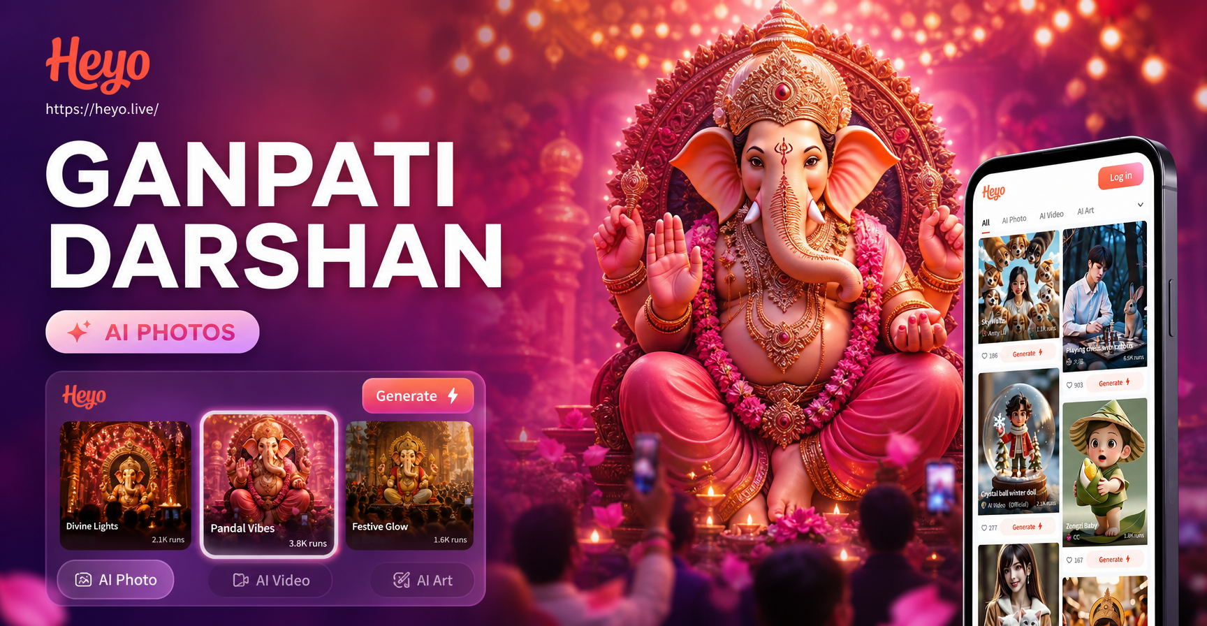 Create Stunning Ganesha Pandal Photos with AI