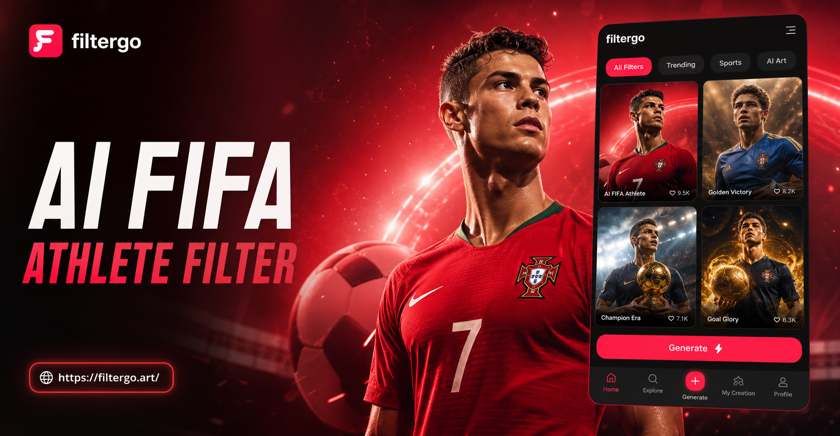 AI FIFA Athlete Filter: Turn Yourself Into a Football Avatar