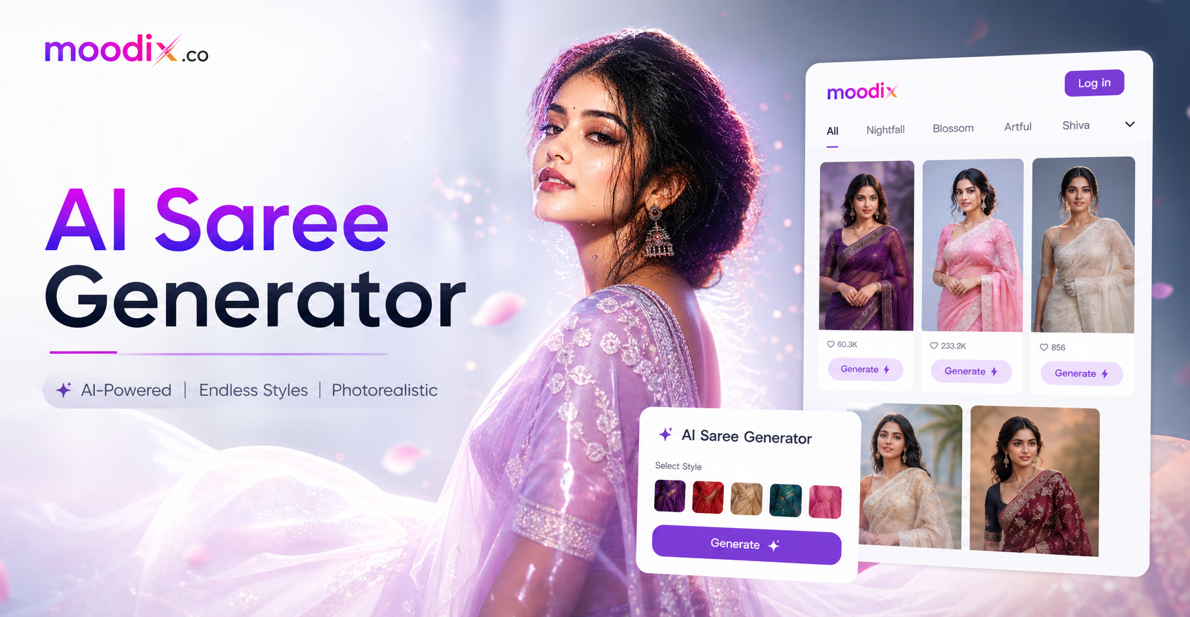 AI generated saree style transformation