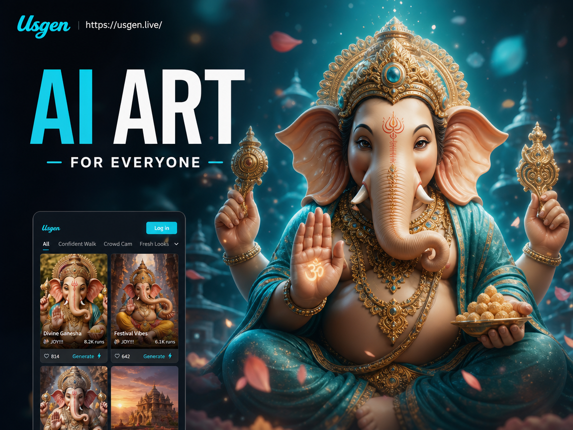 AI-generated Ganesh Ji traditional painting style
