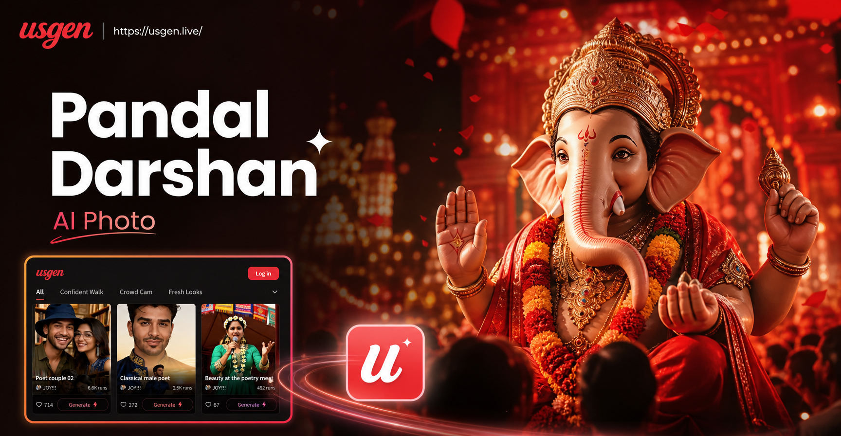 Virtual Ganpati Pandal with AI Photo Creator