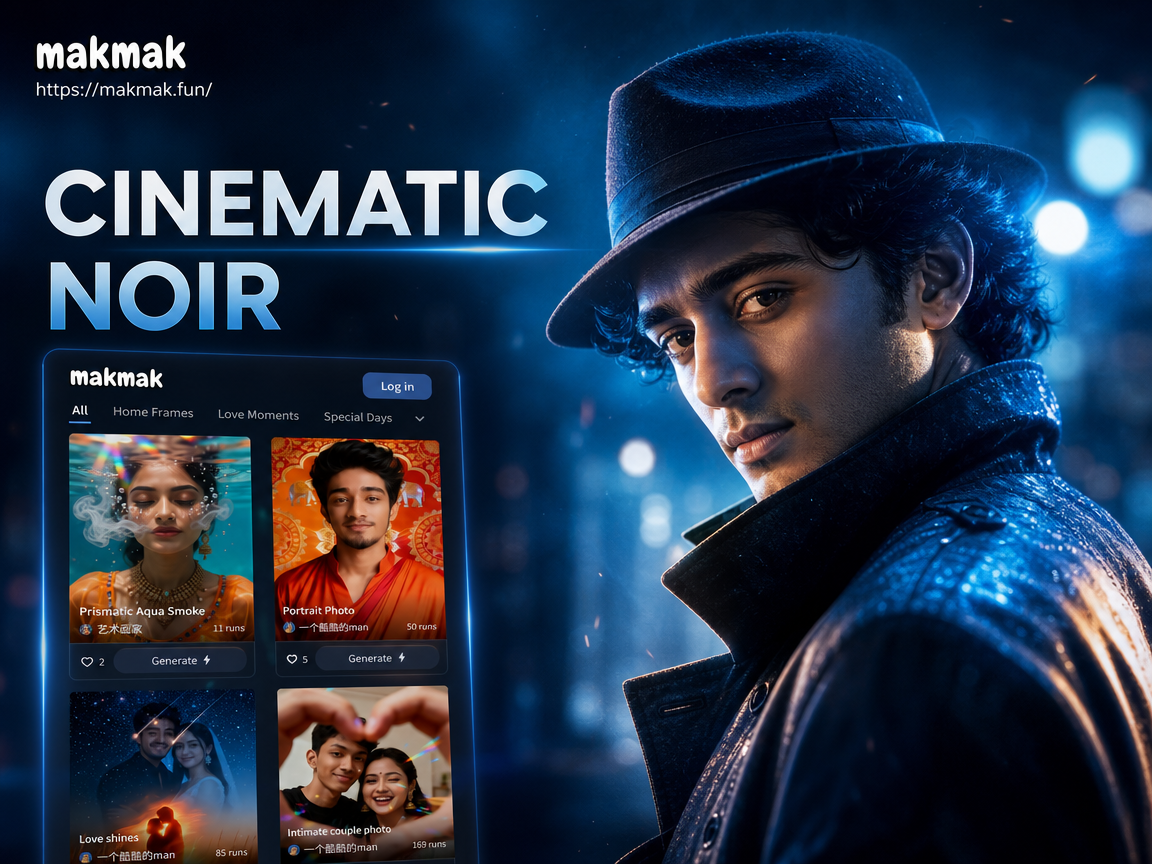 Ejemplo de retrato cinematográfico noir con iluminación lateral dramática