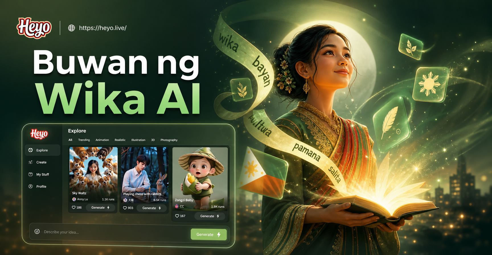 AI generated Buwan ng Wika infographic design