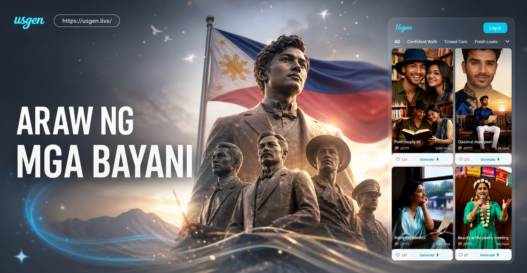 Beispiel für einen KI-Araw ng mga Bayani-Poster