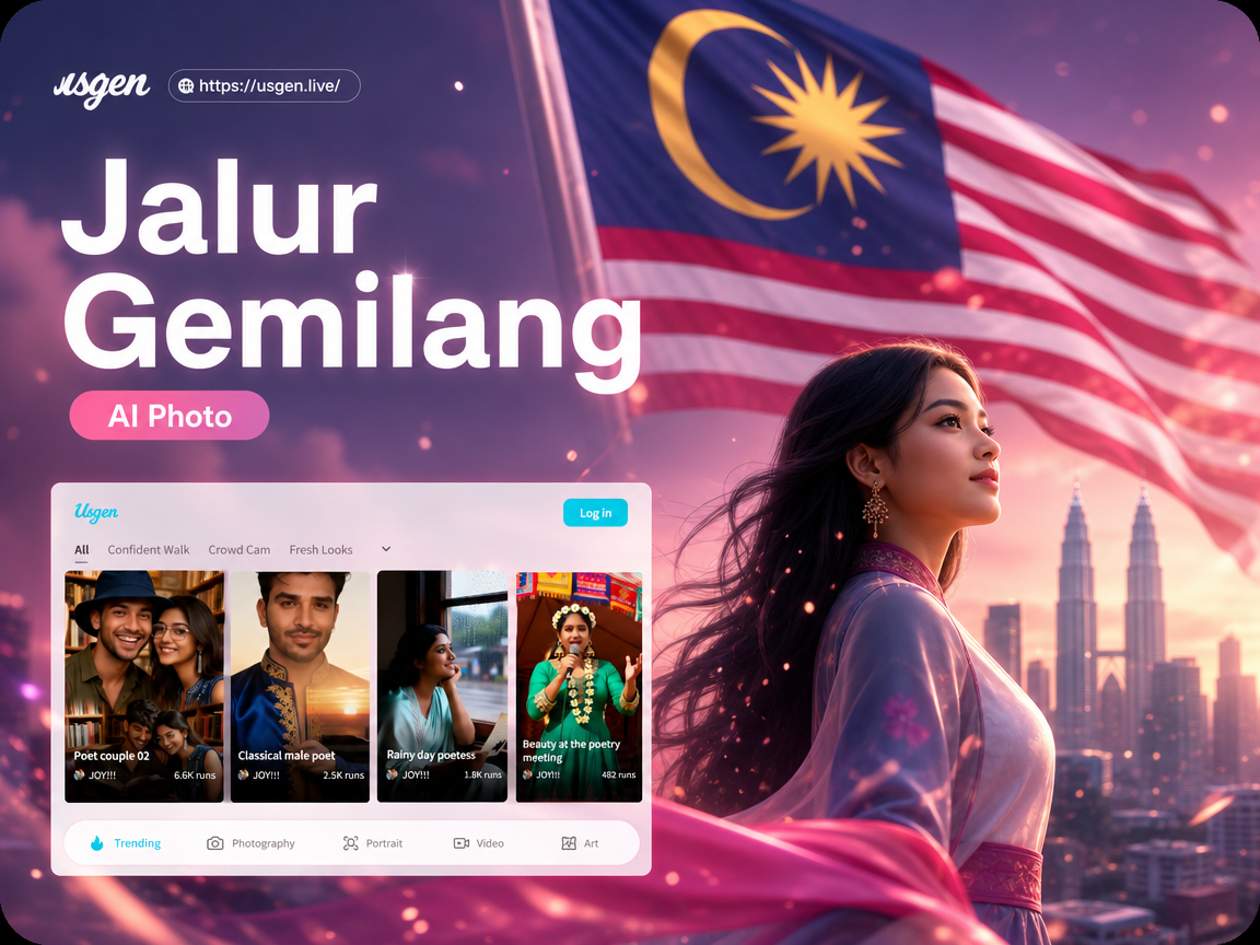 Jalur Gemilang KI-Foto-Beispiel mit patriotischem Porträt