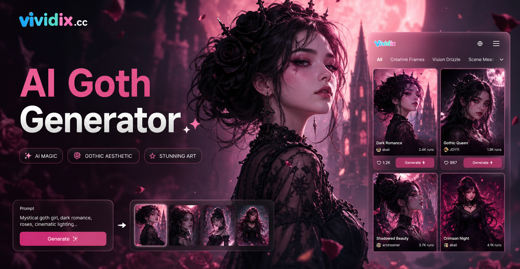 Goth Aesthetic AI Generator: Create Dark & Moody Images