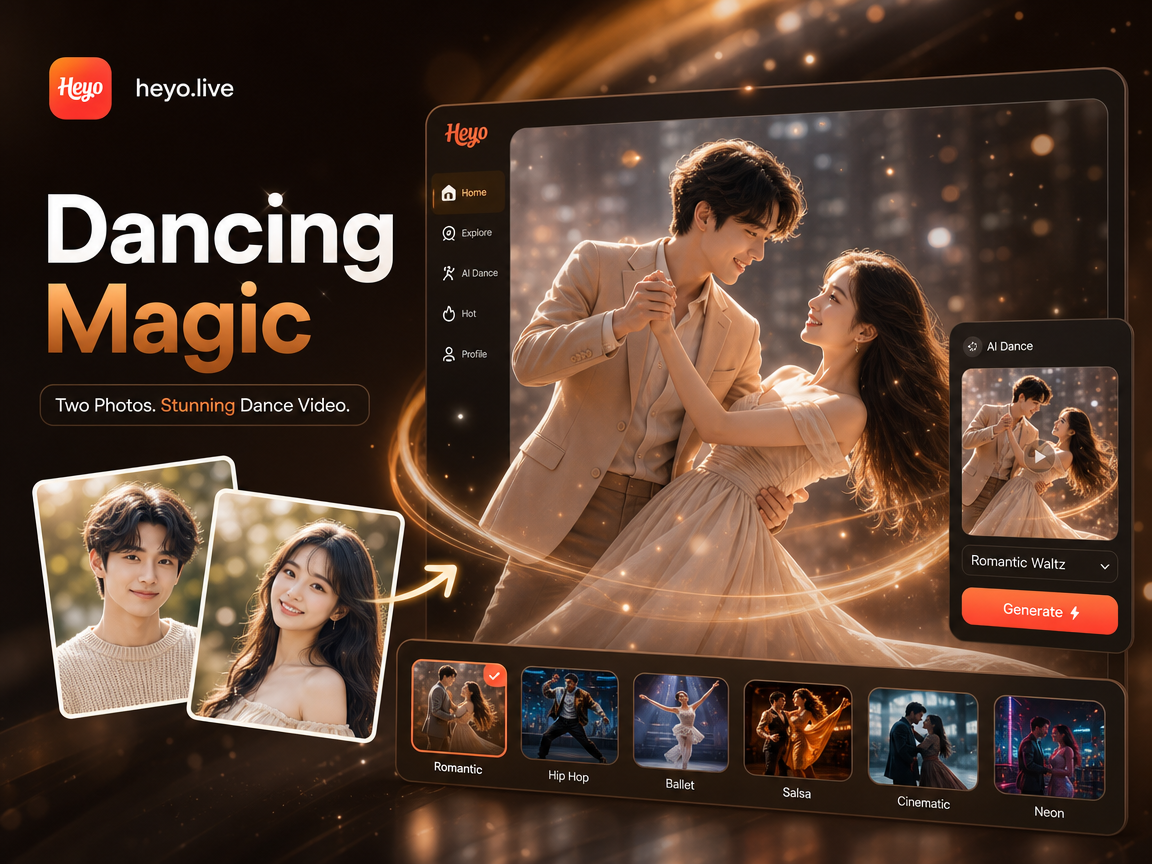 AI generated two photos dancing video couple animation