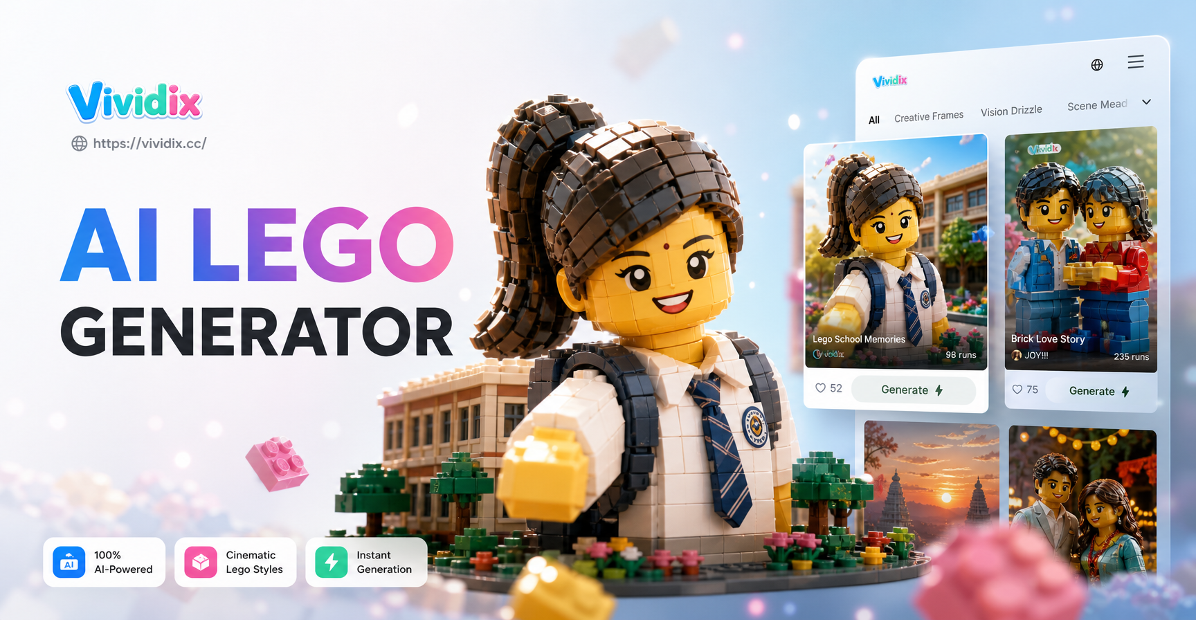 AI LEGO character transformation example