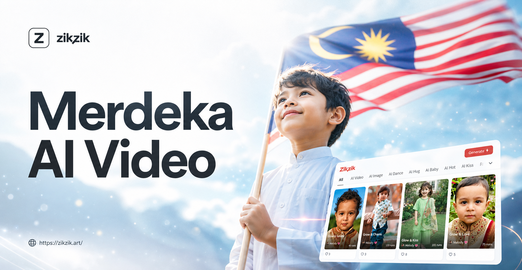 Video AI Merdeka perayaan patriotik