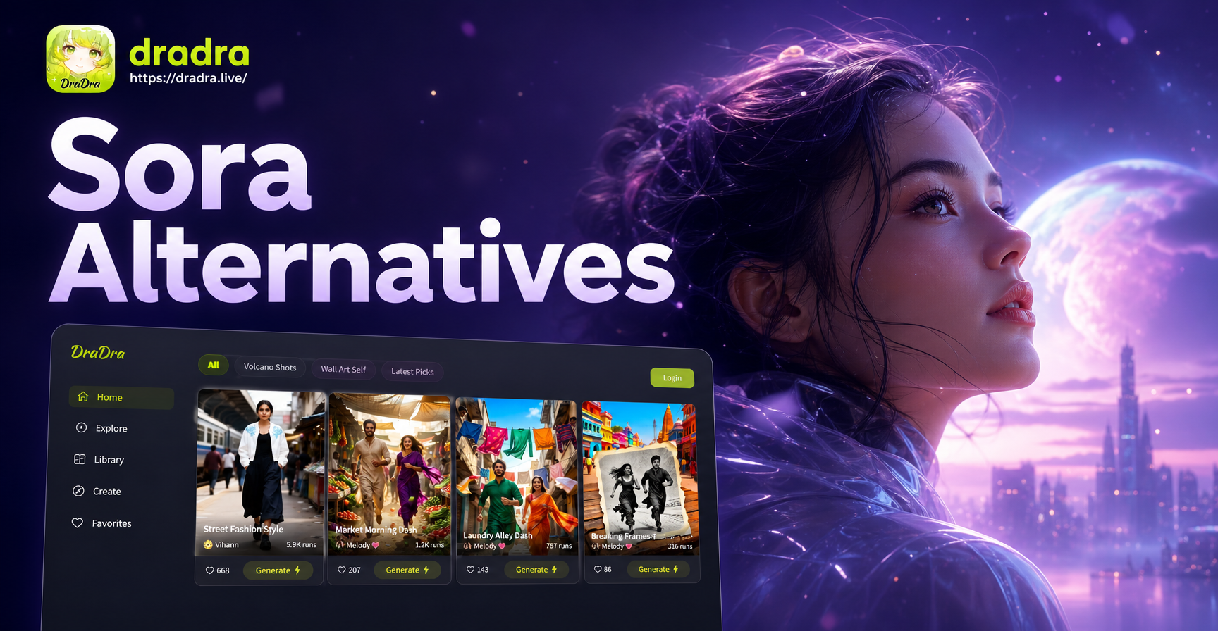 Interfaz de alternativa a Sora para generación de vídeo con IA