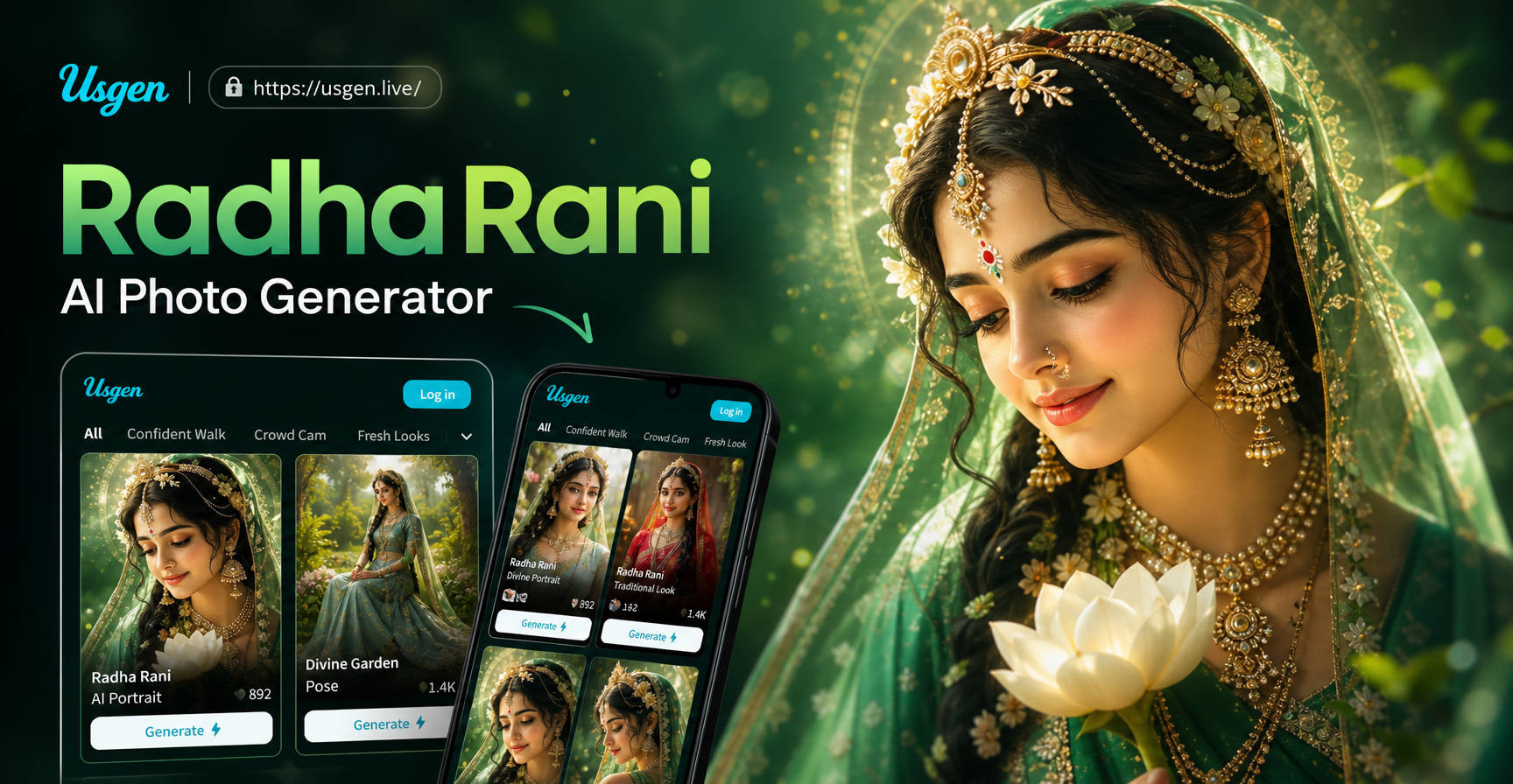 Crea Arte Divino con IA con el Generador Radha Rani