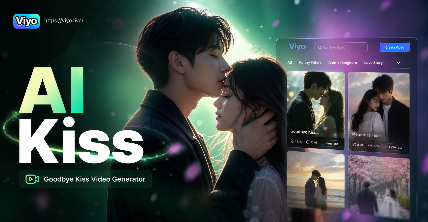 Create Heartfelt Goodbye Kiss Videos with AI