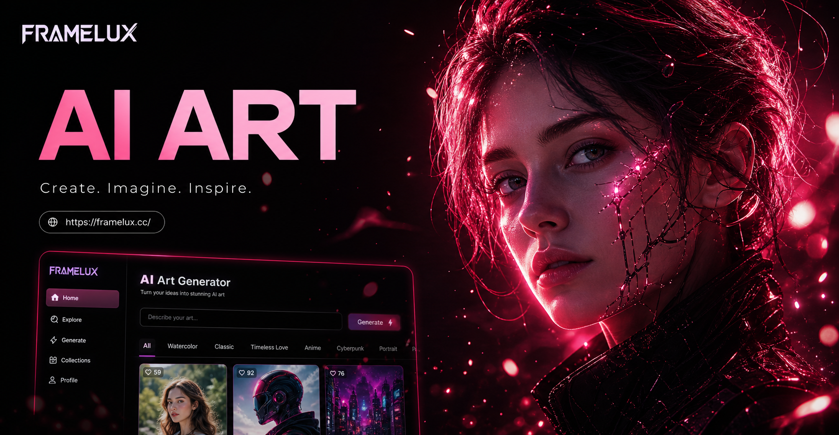 AI Red Black Portrait Generator: Dramatic Art Effects
