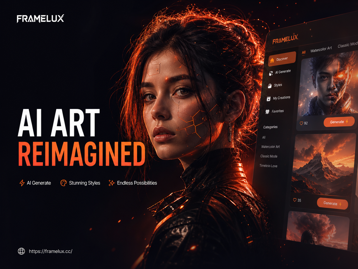 AI red and black portrait transformation example