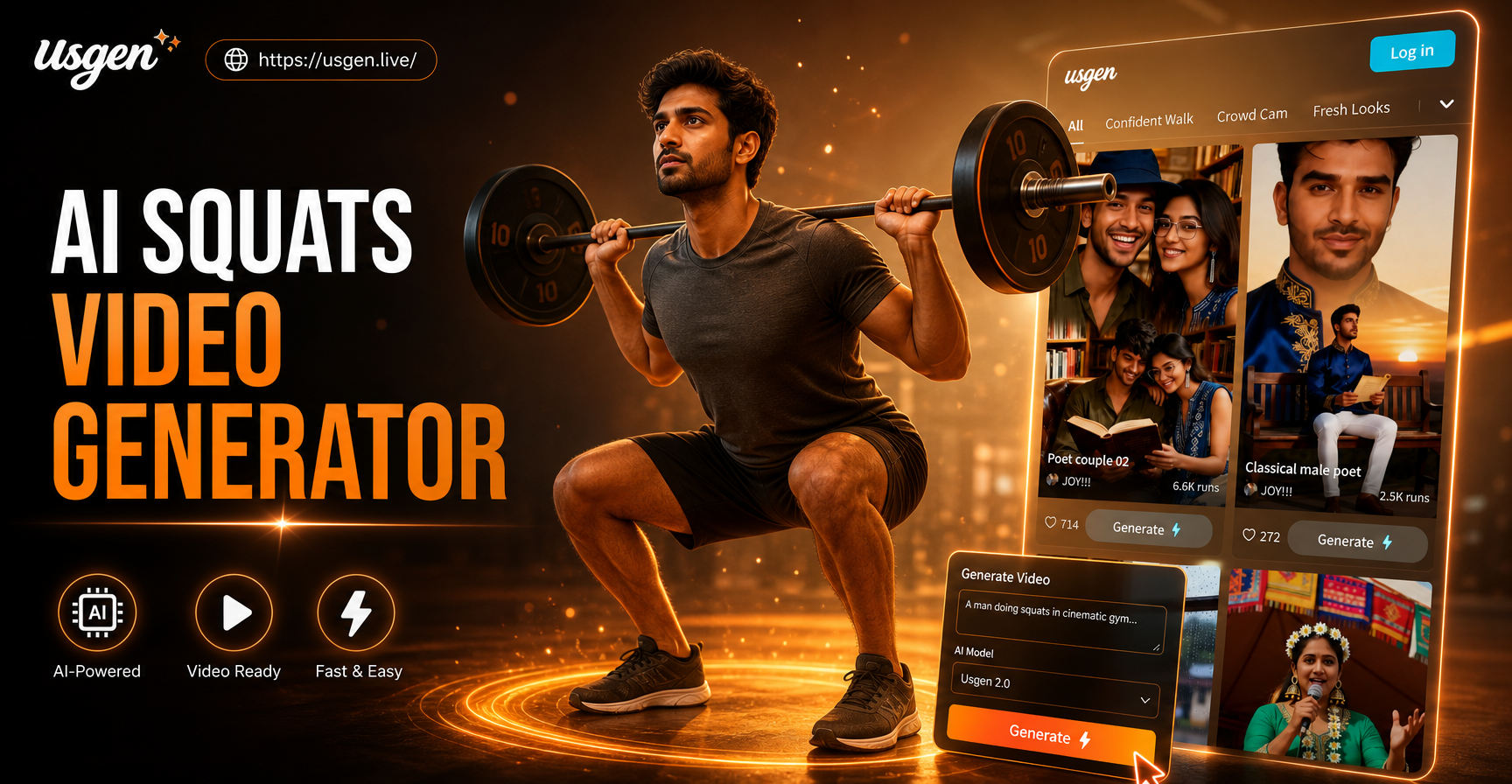Generador de Videos de Sentadillas con IA | Anima Cualquier Foto en un Entrenamiento