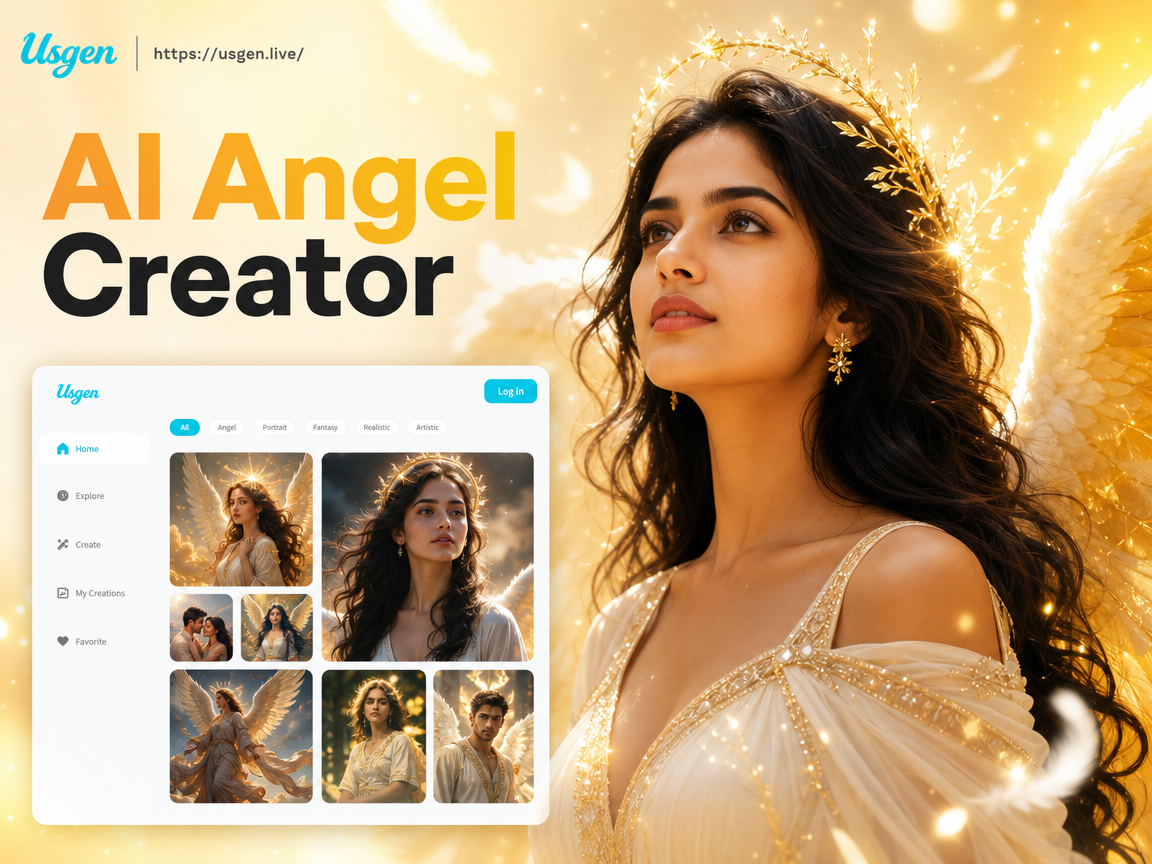 Ángel celestial con halo brillante generado por IA