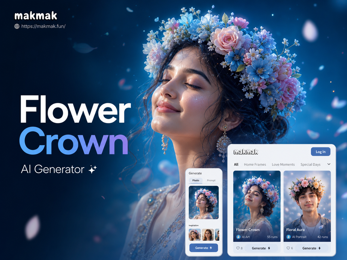 AI flower crown generator result