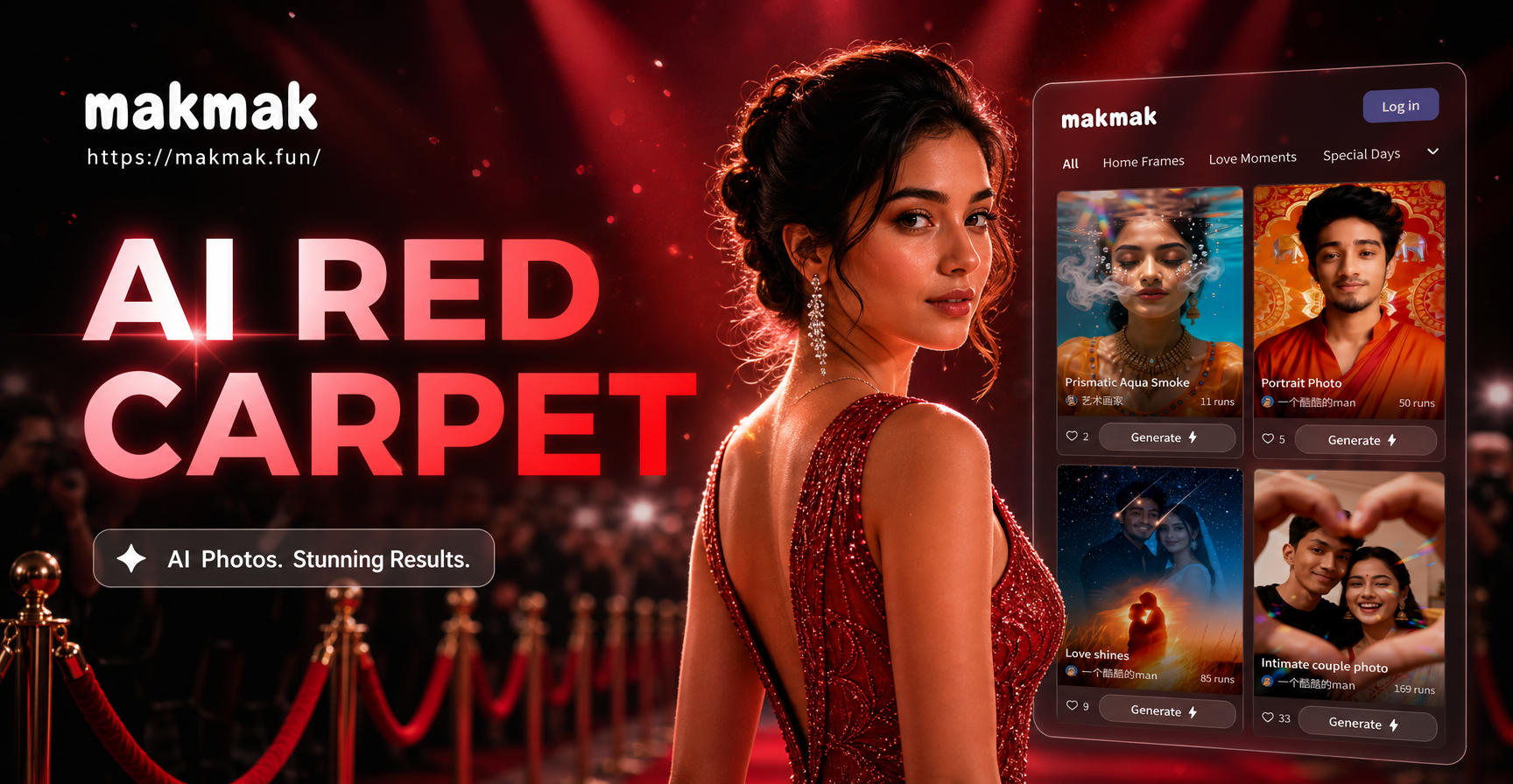 AI red carpet photo transformation example