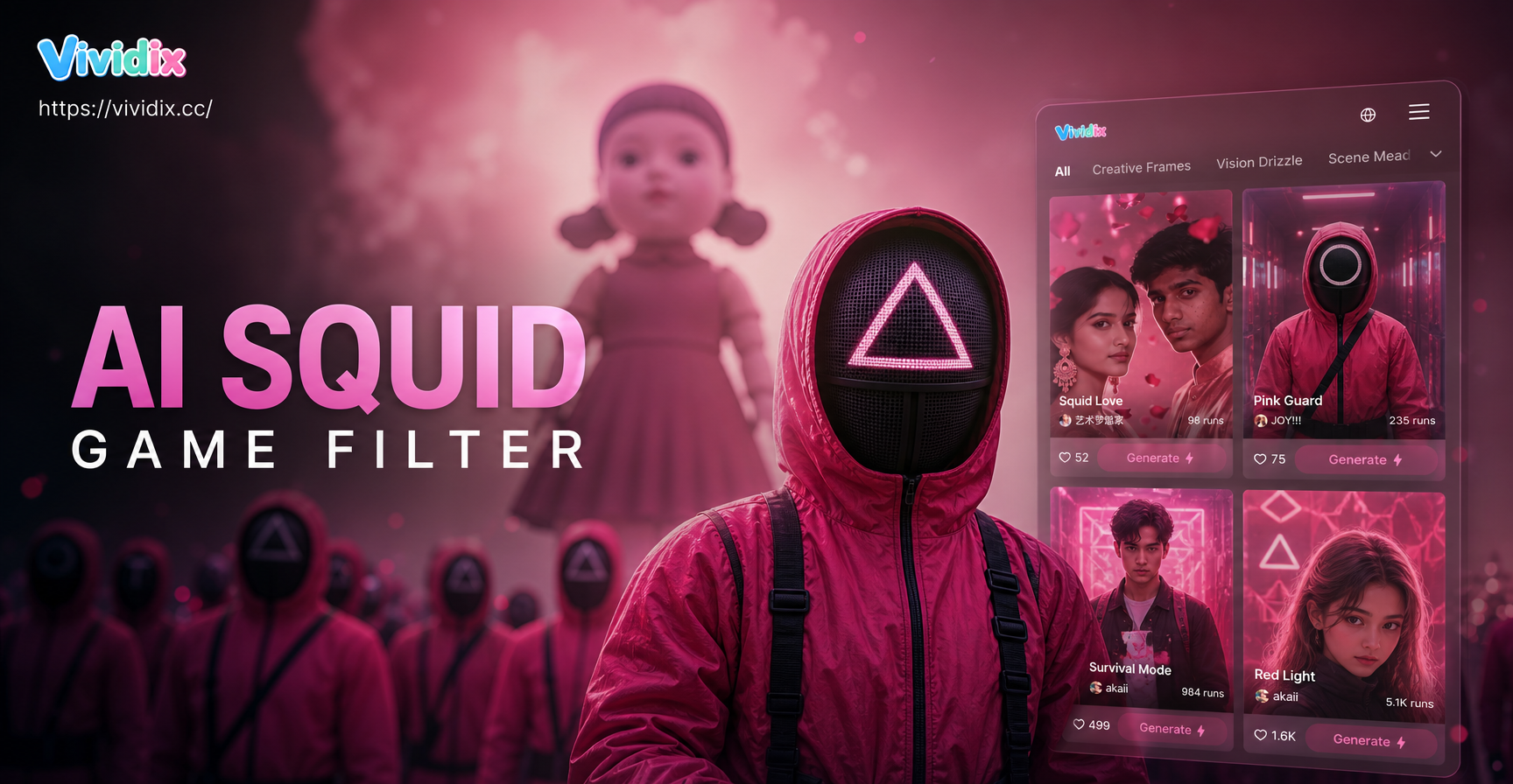 Entfessle deinen inneren Spieler mit dem KI-Squid Game-Filter