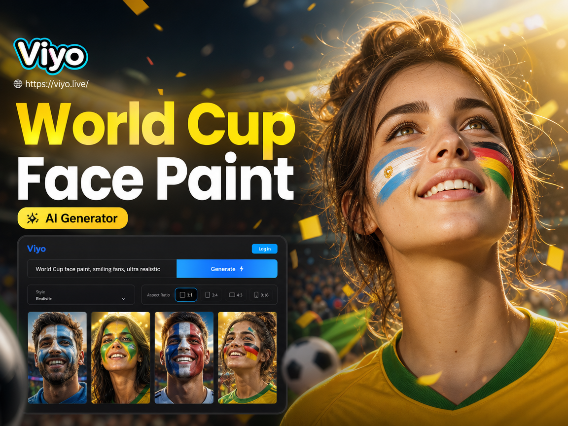 AI-generated Brazil flag face paint design