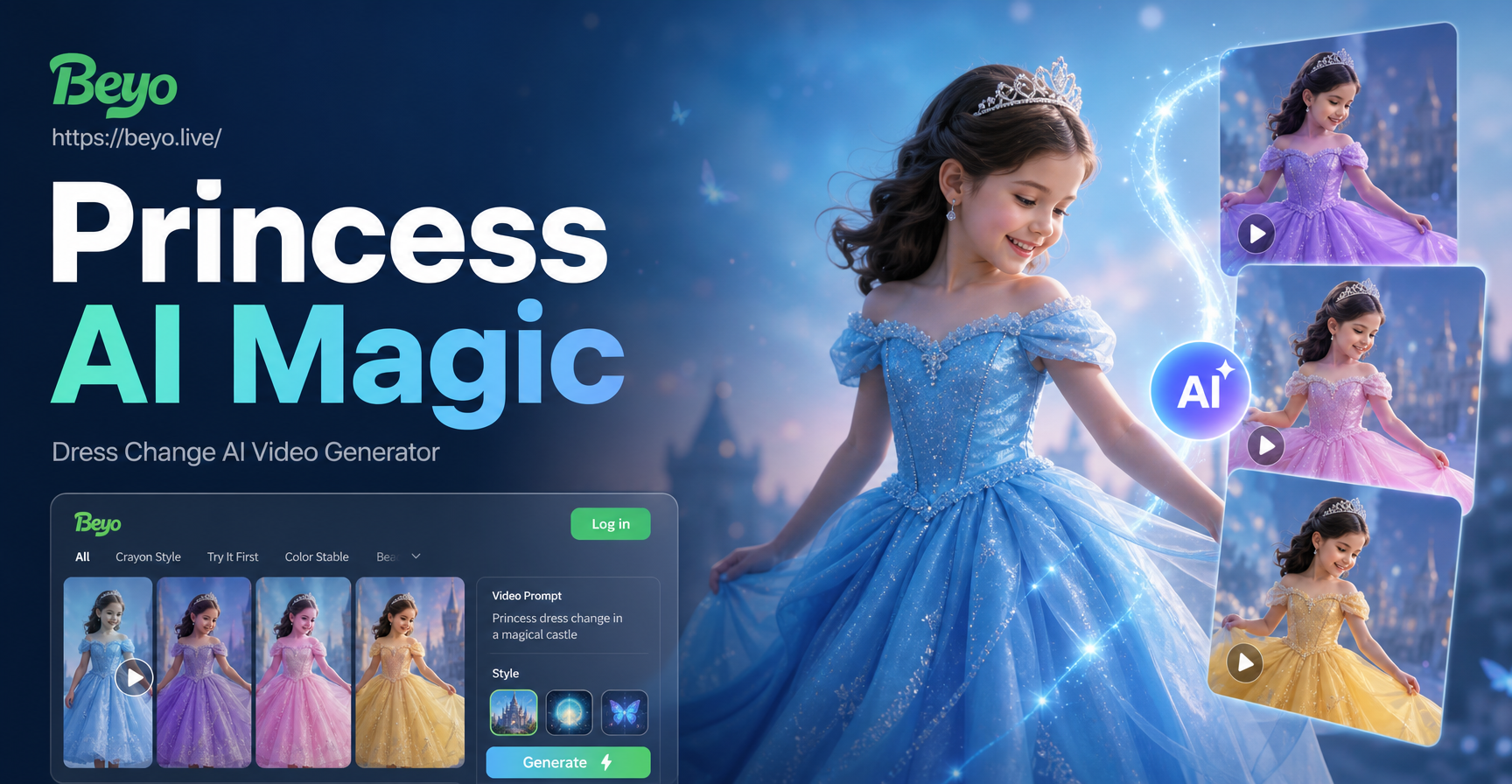 Become a Princess: AI Dress Change & Video Maker