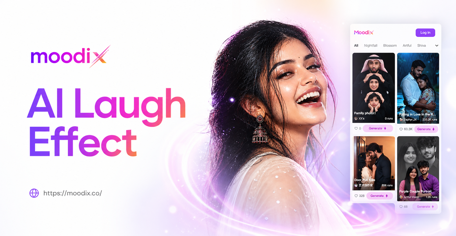 AI laughing face effect transformation example