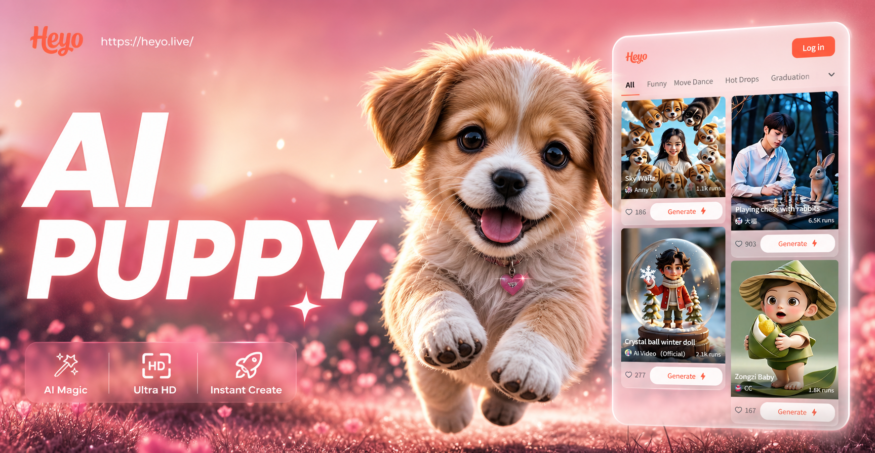 AI puppy trend photo transformation example
