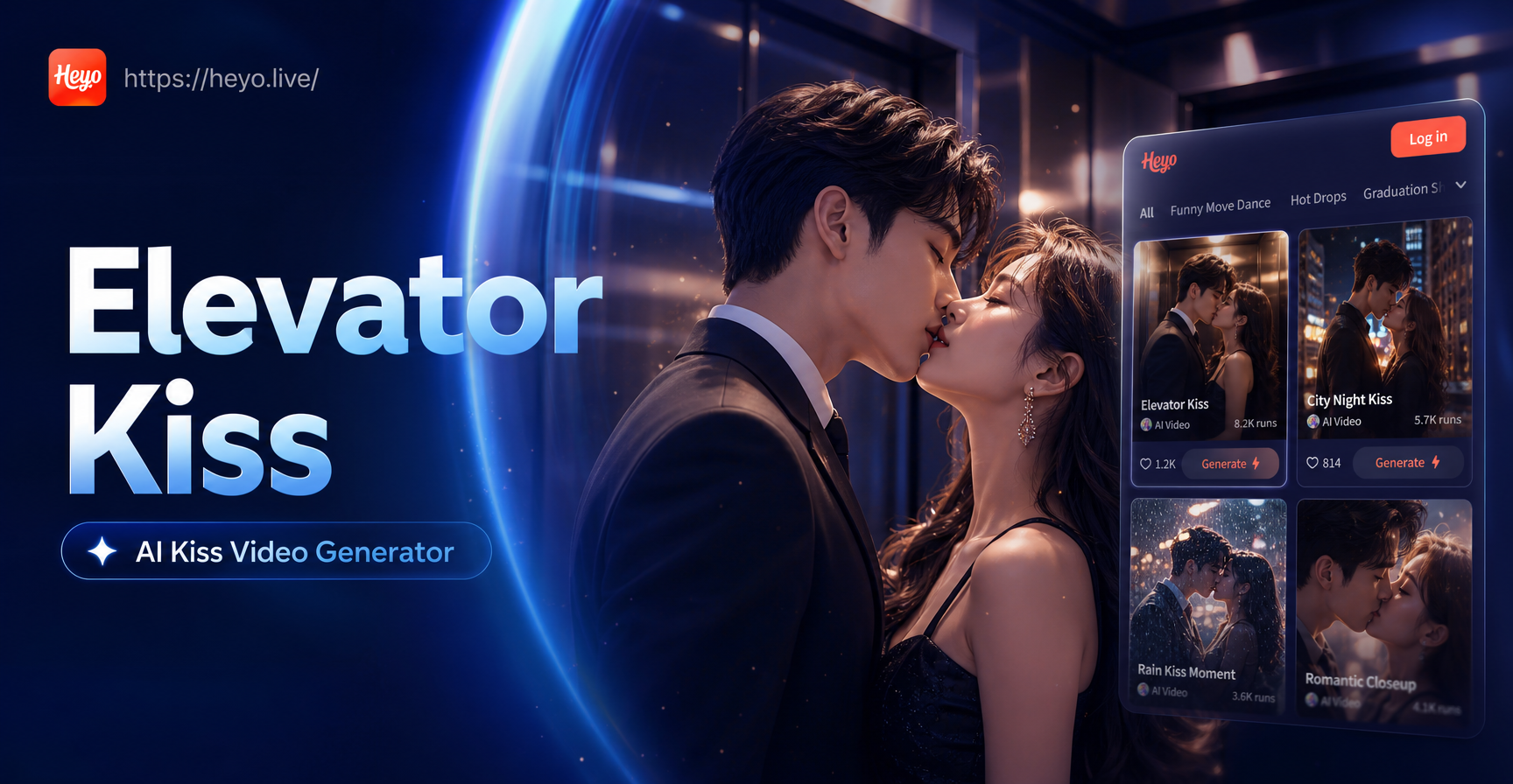 Cinematic luxury elevator kiss video example