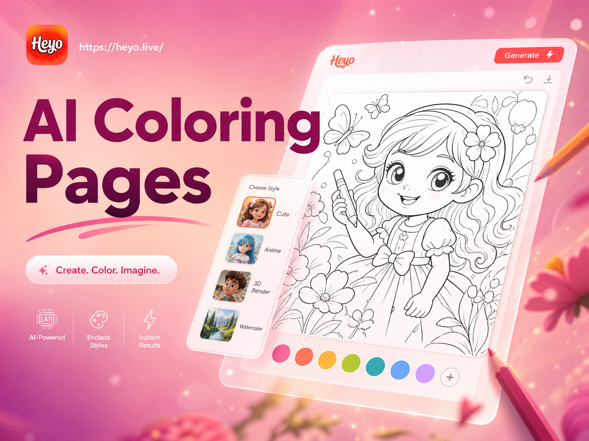 AI generated fantasy animal coloring page