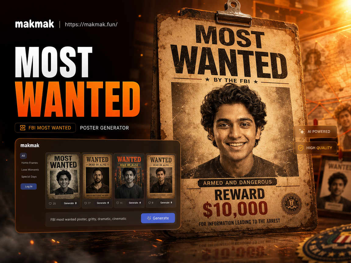 FBI wanted poster example with classic design