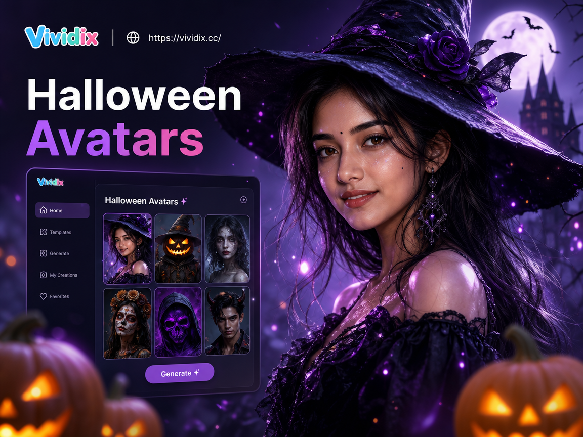 Halloween avatar examples vampire witch zombie