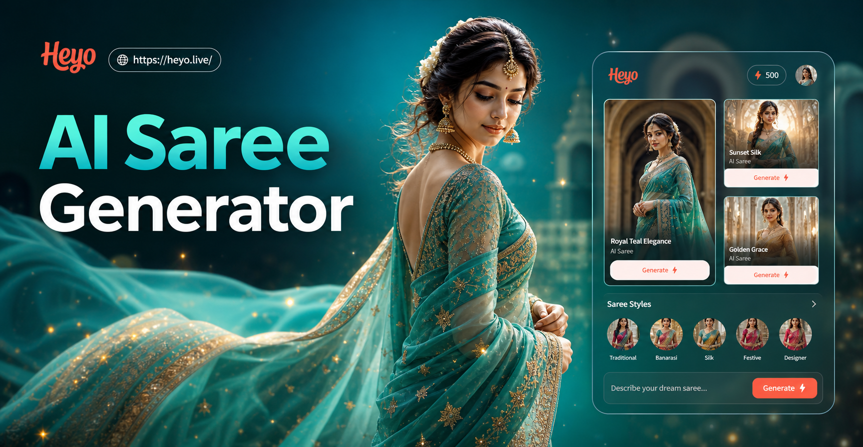 Try AI Saree Generator: Design & Try On Virtually