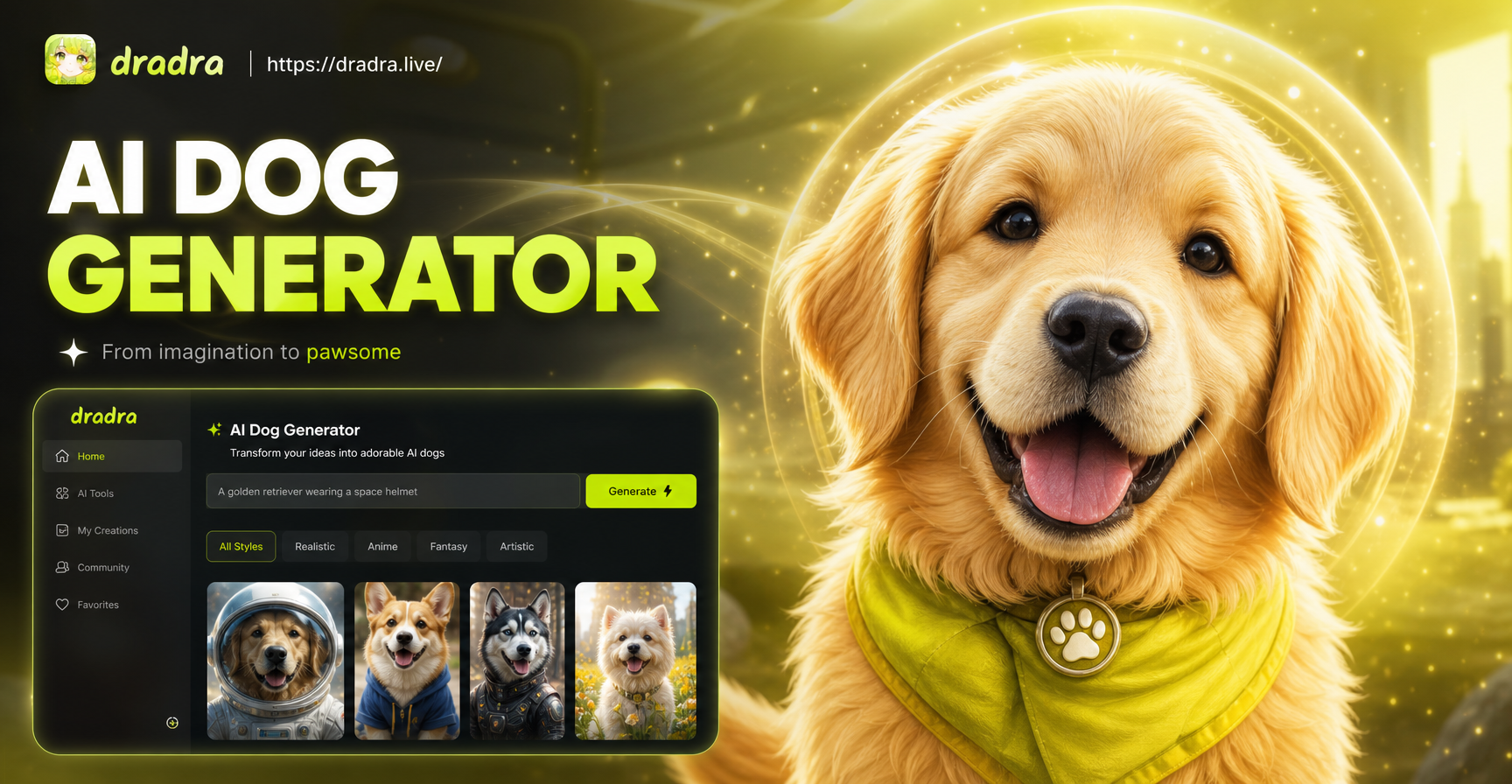 AI generated dog portrait