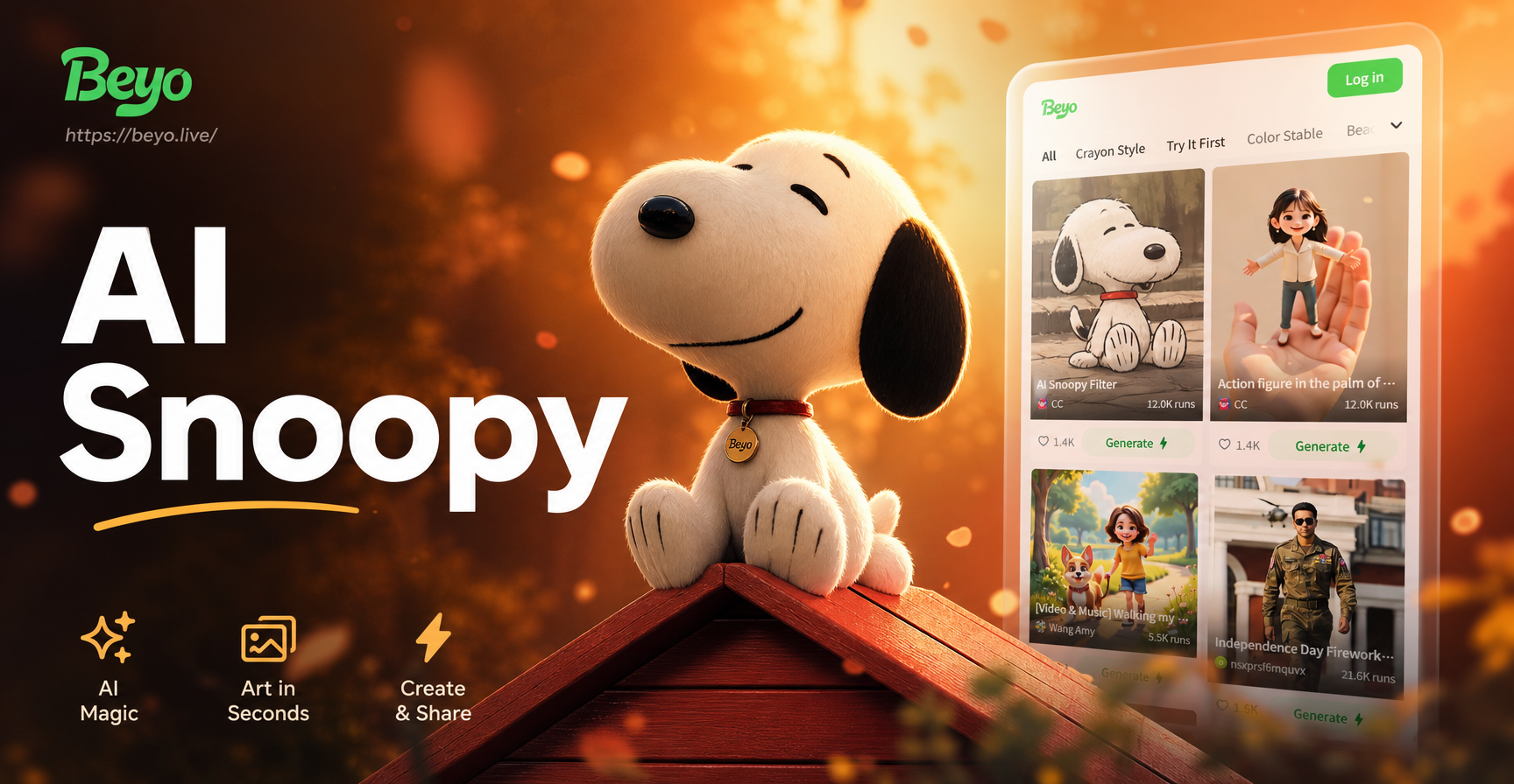 Snoopy AI Filter: Turn Yourself into a Cartoon Dog Instantly