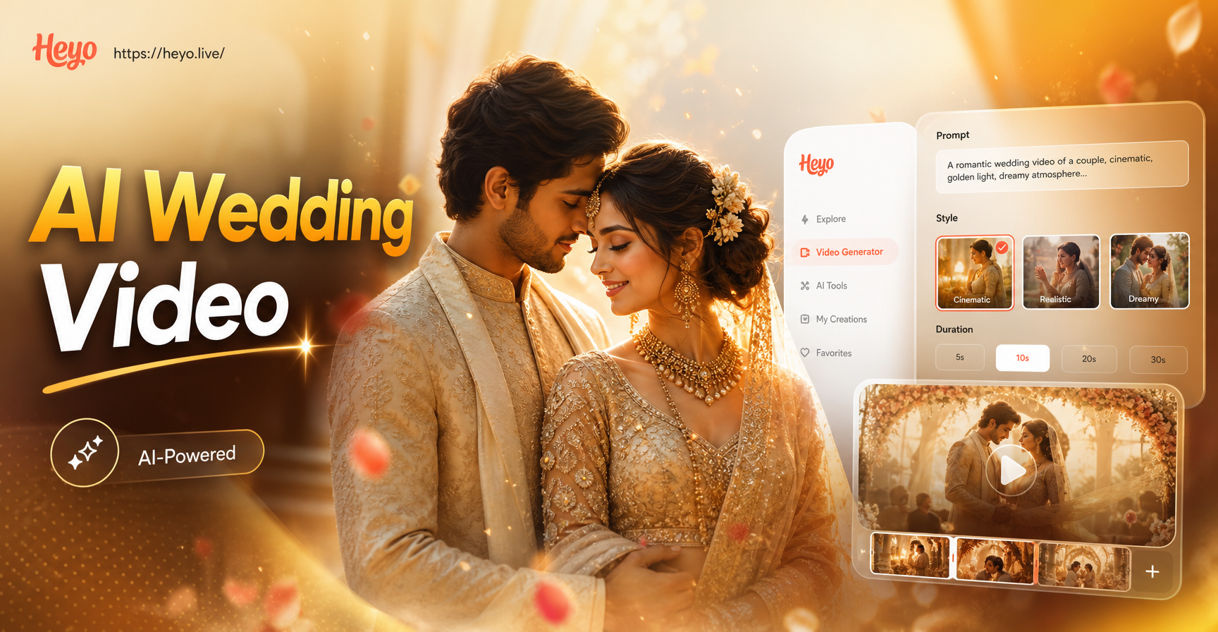 AI generated wedding video highlight reel