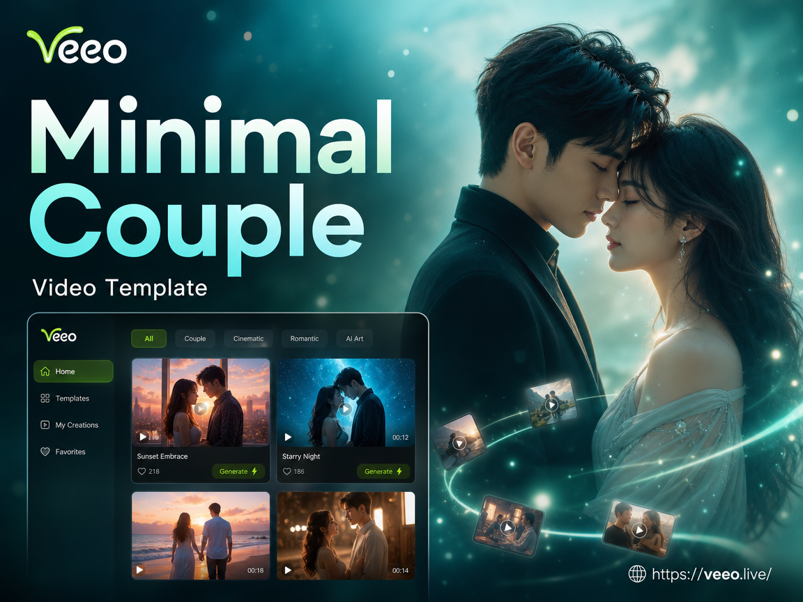 Minimal couple video template preview black and white