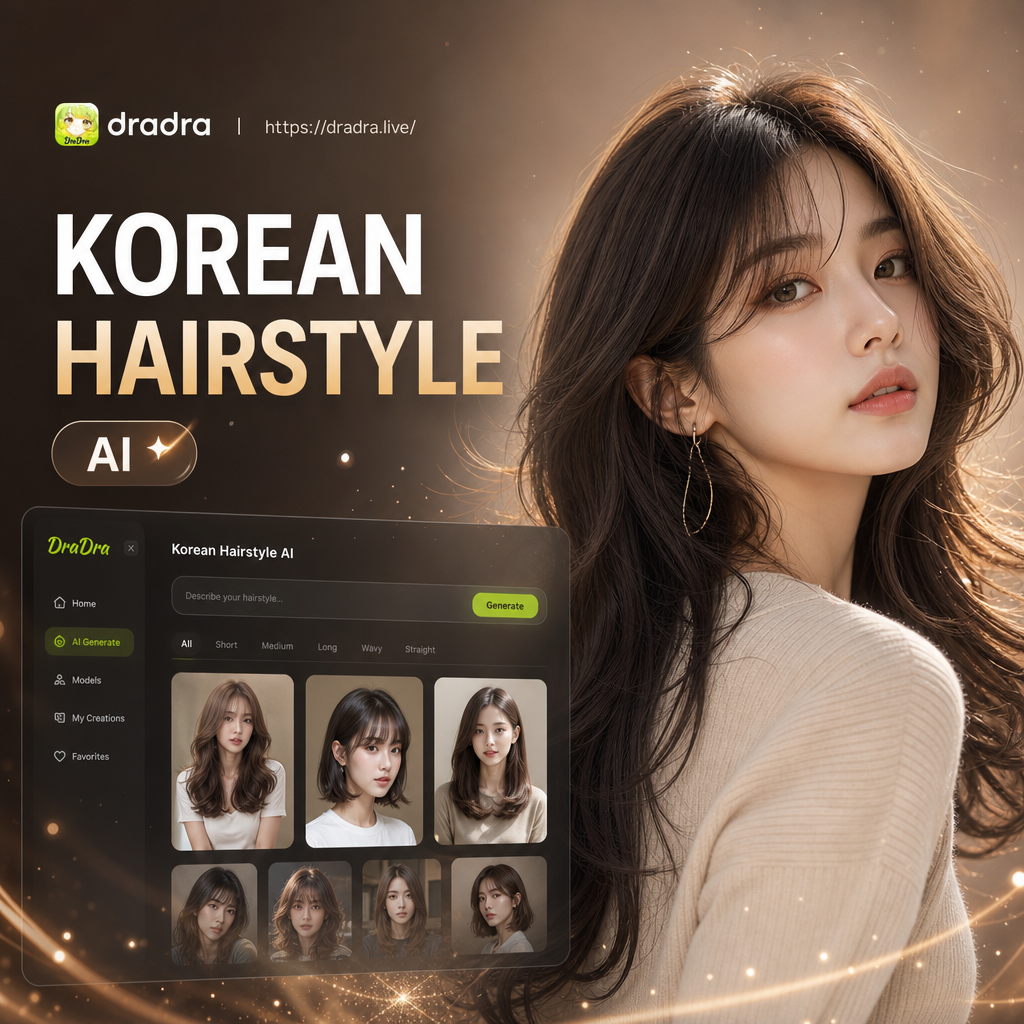 Korean Hairstyle AI transformation from straight to wavy bob