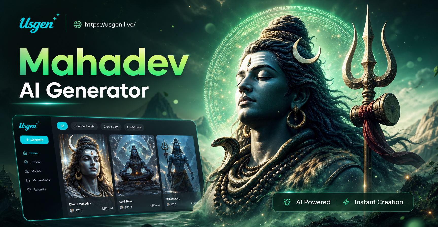 Arte de Lord Shiva gerada por IA
