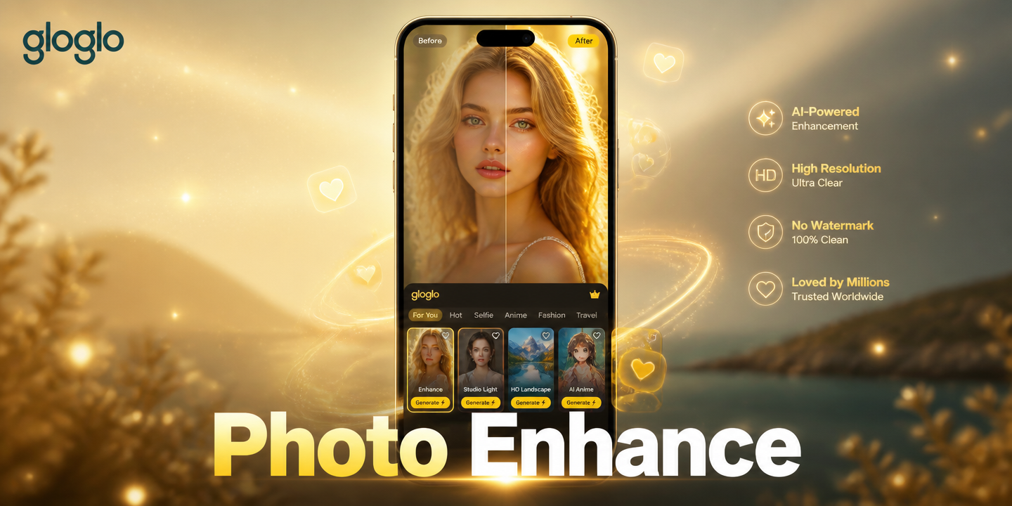 AI photo enhancer before and after comparison