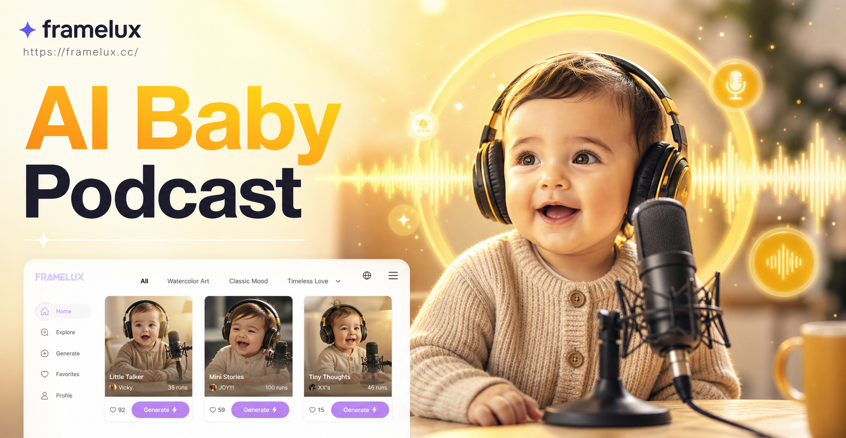 AI Baby Podcast Generator: Erstellen Sie sofort einzigartige Podcasts