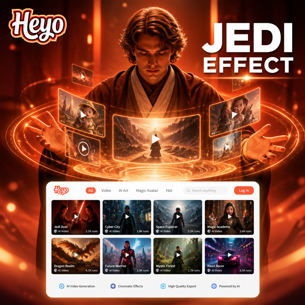 Jedi video effect transformation before and after