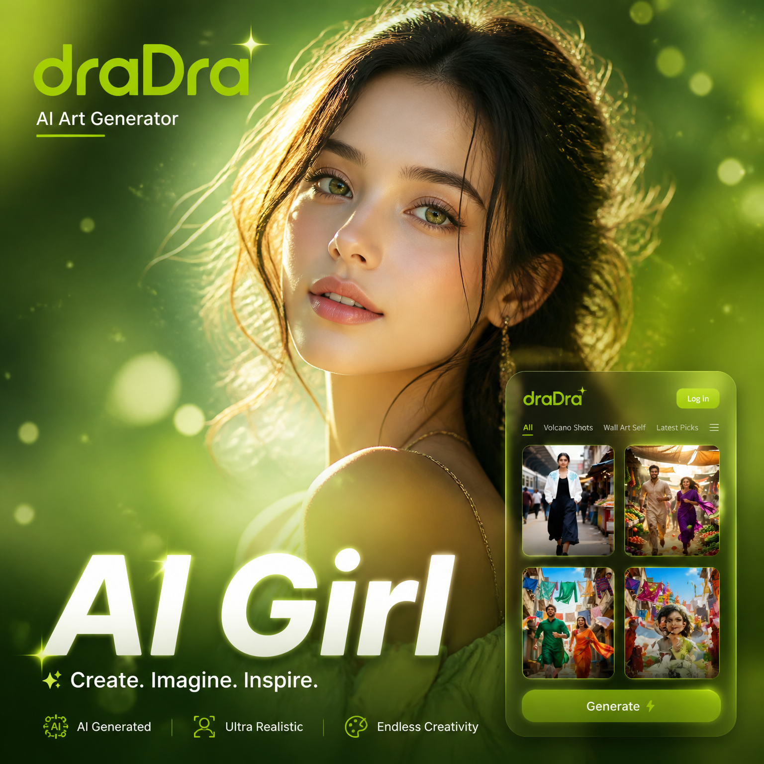 Realistic AI girl portrait with detailed features