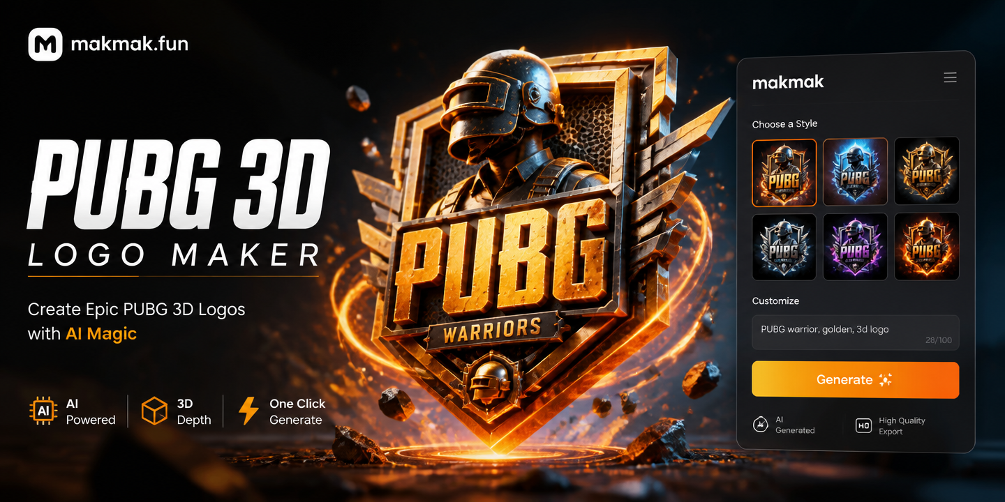당신만의 3D PUBG 로고 즉시 만들기