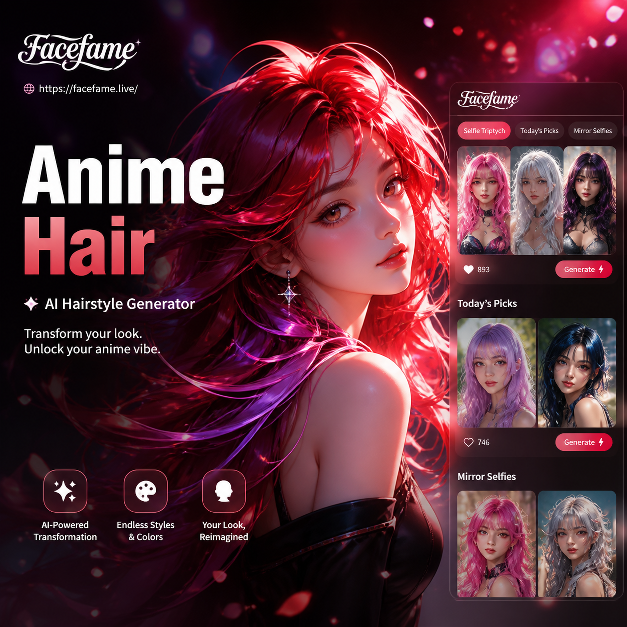 Anime Hairstyle Generator showcase hero