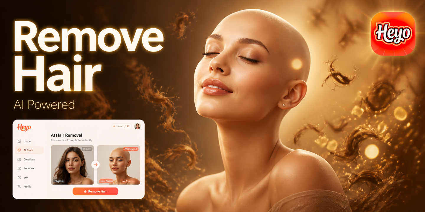 AI hair removal before and after photo comparison