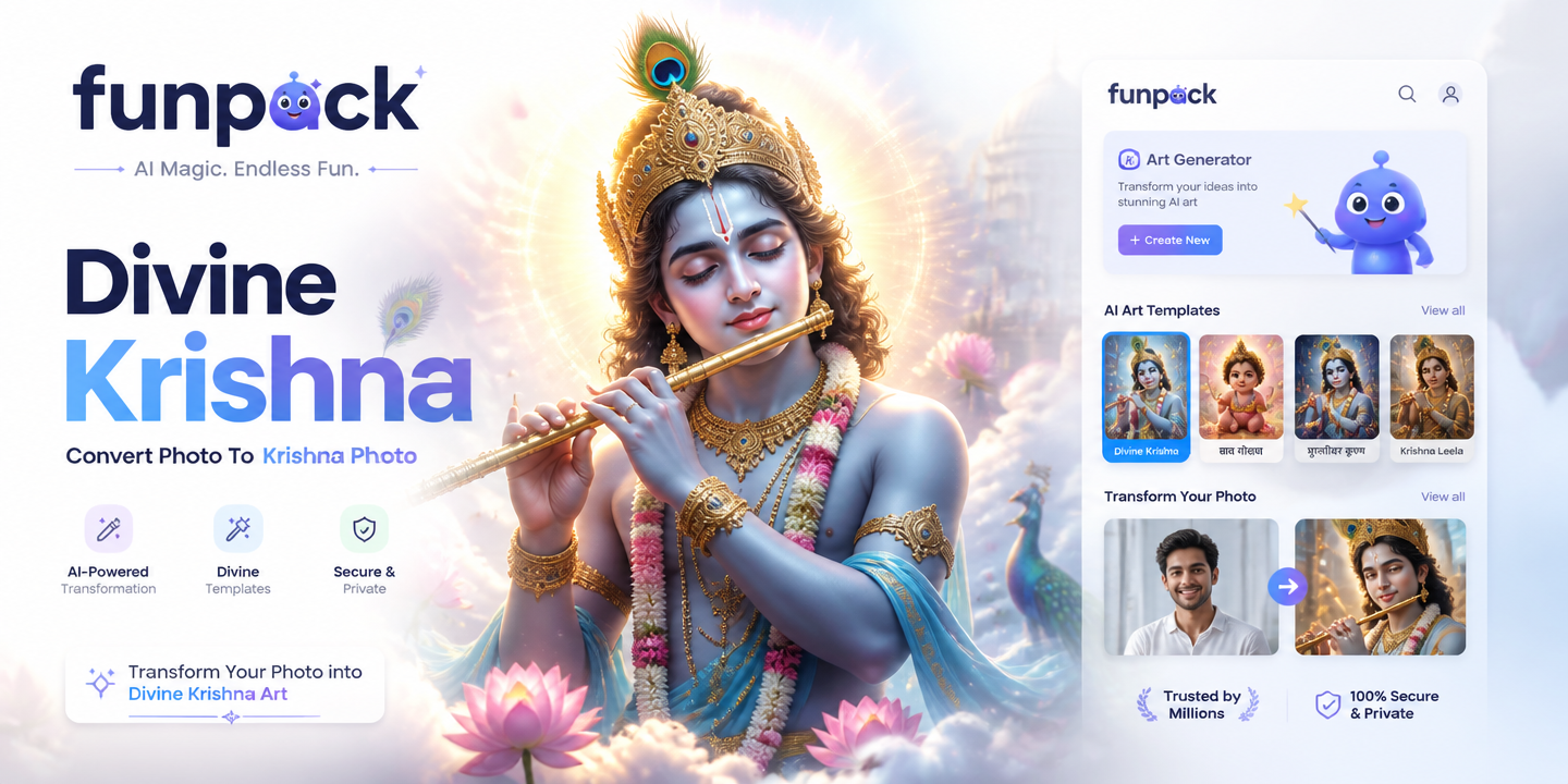 Contoh transformasi foto AI menjadi Krishna